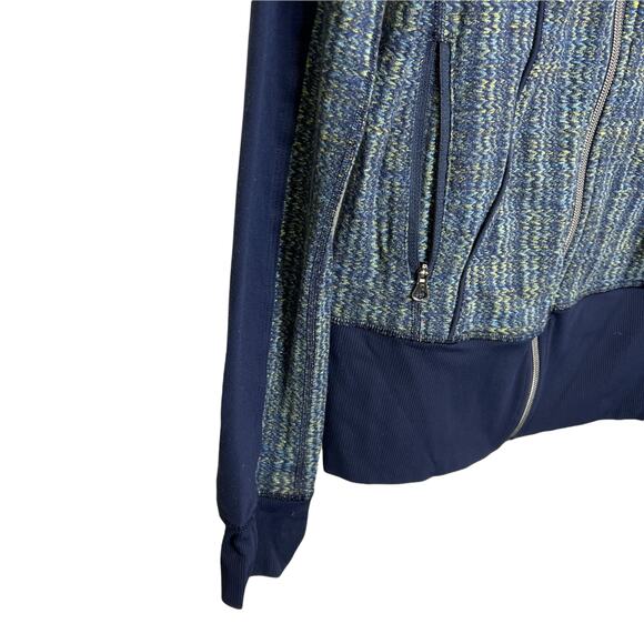 Lululemon Athletica Women's Scuba Jacket Nice Asana Blue Fitted Zip-Up Logo Sz 4 - Picture 5 of 10